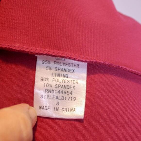 Luxxel Deep V Neck Flare Mini Dress Plum Purple Red Size S NWT - Picture 5 of 7